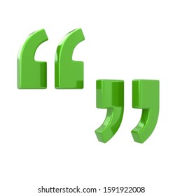 Green Quote Sign Icon 3d Illustration On White Background