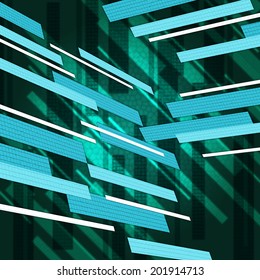 Green Rectangles Background Meaning Floating Shapes Pattern 
