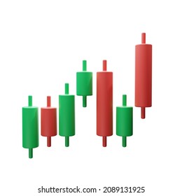 A Green And Red Crypto Stocks Chart 3D-illustration!