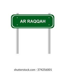 Green Road Sign Ar Raqqah