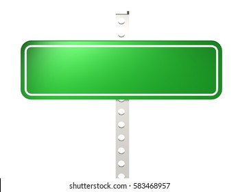 Green Road Sign Isolated On White Stock Illustration 583468957 ...