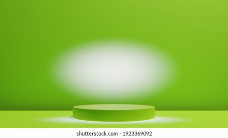 Green Room In 3d Background Render