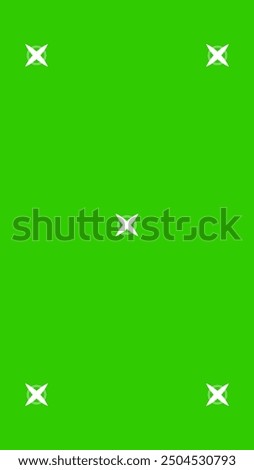 Green screen background, VFX motion tracking markers. Art design green screen backdrop template. Abstract concept video footage replacement tracking markers element.