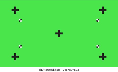 Green screen with VFX motion tracking markers. Chroma key color video footage with track point. HD 4K green screen layout. - Powered by Shutterstock