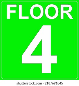 Green Sign 4th Floor Stock Illustration 2187691845 | Shutterstock