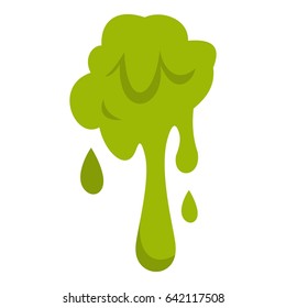 Green Slime Spot Icon Flat Isolated On White Background  Illustration