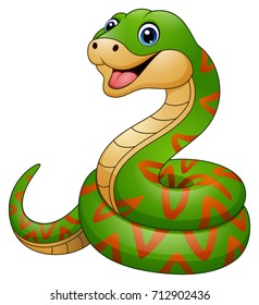 Cute Green Snake Cartoon Stock Vector (Royalty Free) 1322796017 ...