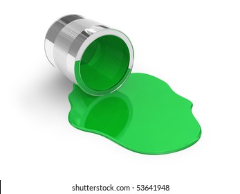 Green Spilled Paint