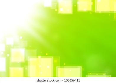 green with square abstract background