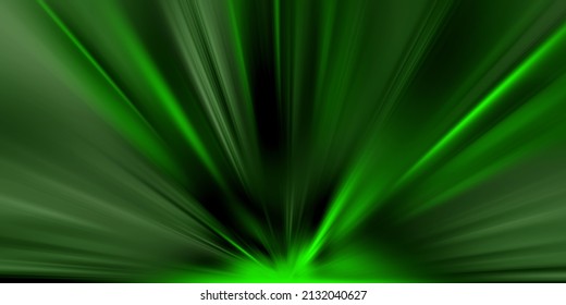  Green Sunburst Pattern Background. Rays. Radial Summer Banner