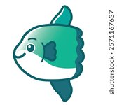 "Green Sunfish", perfect for stickers, merchandise, mascots, clothing embroidery, and apparel designs. This pack offers high-quality, eye-catching characters, easy to use and scalable.