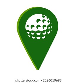 green symbol golf map pointer icon on transparent background 