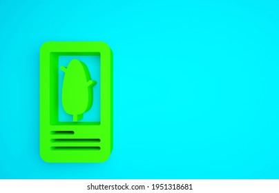 Green Tarot Cards Icon Isolated On Blue Background. Magic Occult Set Of Tarot Cards. Minimalism Concept. 3d Illustration 3D Render.