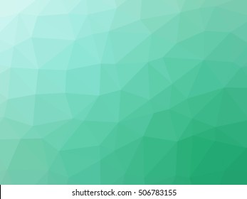 Green teal gradient abstract polygonal triangular background.