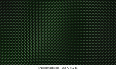Green technology background with 01 pattern. Coding technological pattern. Zero and one programming texture in green and black. Binary code numbers background.
