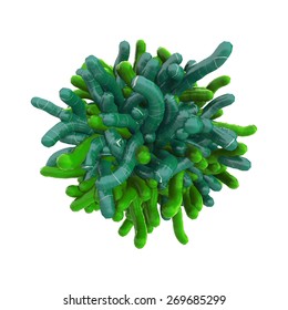 green tentacles macro cells virus bacteria, microbiology scientific or virus cells