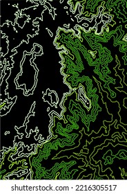 Green Topo Texture Contour Line