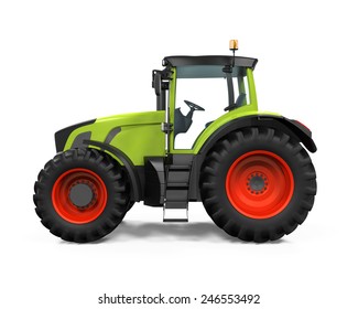 Green Tractor Isolated