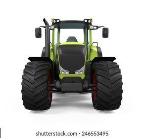 Green Tractor Isolated