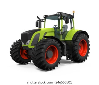 Green Tractor Isolated