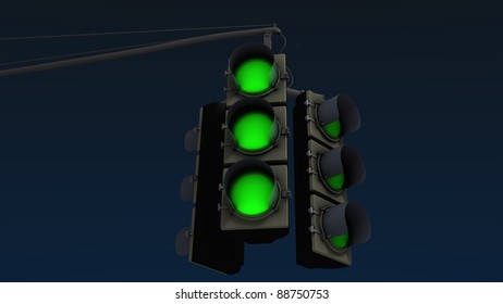 green traffic lights - Shutterstock ID 88750753