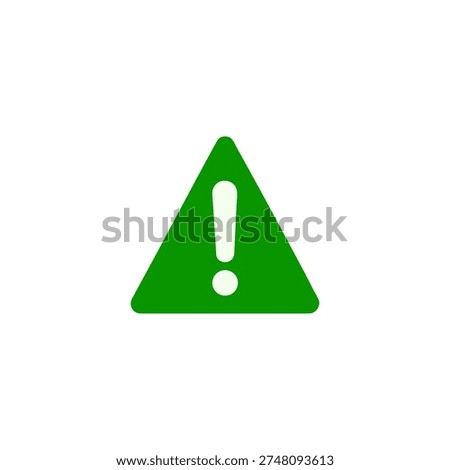 Green triangular warning sign with white exclamation mark