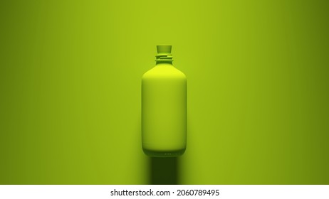 Green Vintage Medicine Bottle Poison Green Background 3d Illustration Render