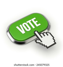 Green Vote Button Metallic Border On Stock Illustration 245079325 ...