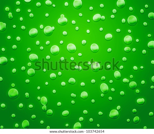 Green Water Drops Background Stock Illustration 103742654