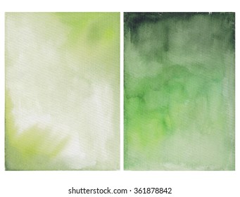 Green Watercolor Background, Texture. Watercolor Wash.