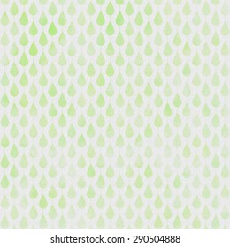 Green Watercolor Drop Pattern On White Background