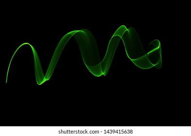 Green Wave Smoke Flow Light Path Stock Illustration 1439415638 ...