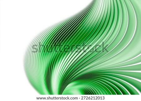 Green waves abstract background with copy space. For themes such as business, finance, technology, innovation. Fractal render.