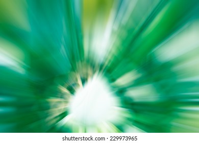 Green And White Color Tone Radial Motion Blur Illustration Abstract For Background