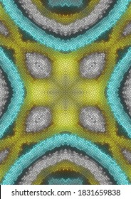 Green White And Cyan Large Kaleidoscope Portrait 