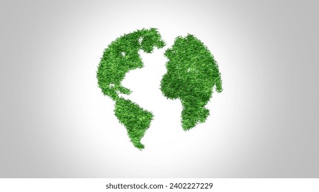 Green World Map- 3D tree or forest shape of world map isolated on a white background. Grass and World Map. World Map set and icon. Natural Map. natural icon. - Powered by Shutterstock