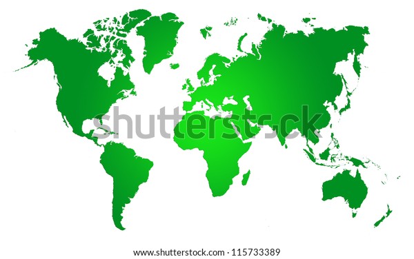 Green World Map World Background Stock Illustration 115733389 