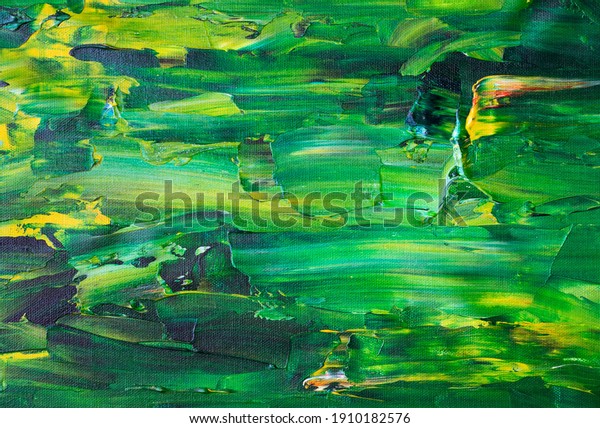 Green Yellow Abstract Painting.