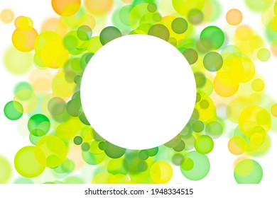 Green And Yellow Balls. Spring Holiday. Green Abstract Background. Festive Spring Abstraction. Spring Birthday.