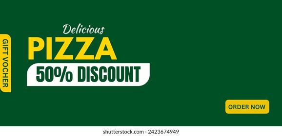 Green and Yellow food gift voucher, food thumbnail design, background, pizza , flyer - Powered by Shutterstock