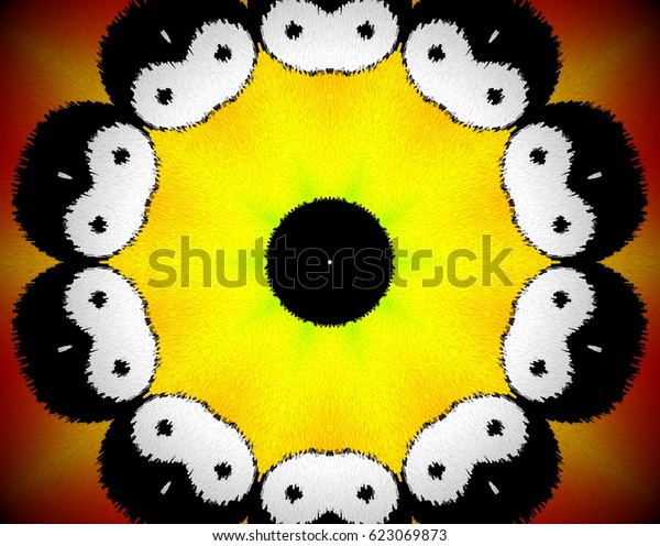 Green Yellow Orange Red Black White Stock Illustration 623069873