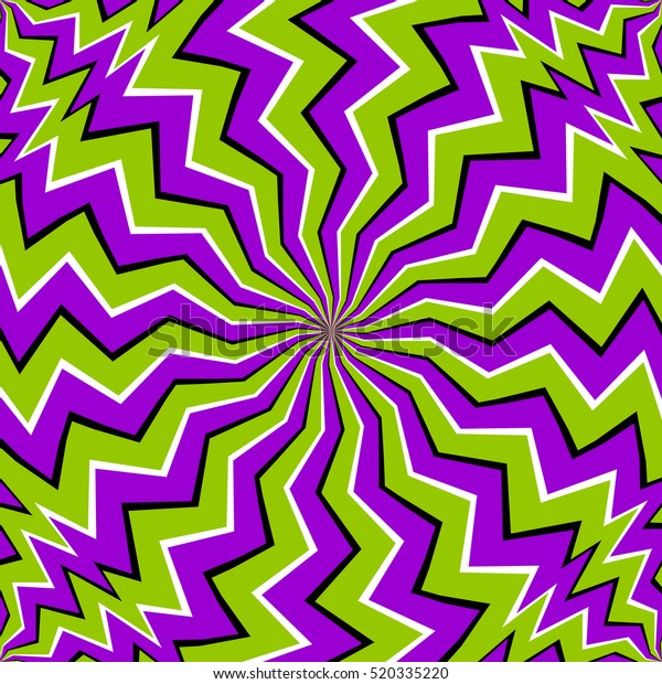 Green zigzags (spin illusion) full wall mural. 