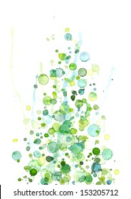  Green-blue Watercolor Drops