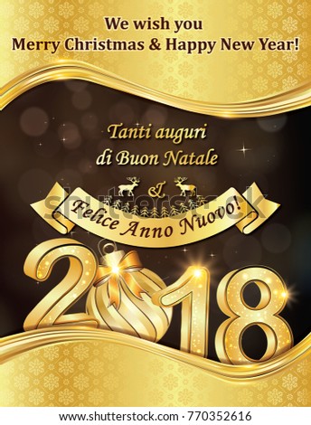 greeting card 2018 with text in italian and english designed for the holiday season - Merry Christmas In Italian Translation greeting card 2018 with text in italian and english designed for the holiday season - Merry Christmas In Italian Translation