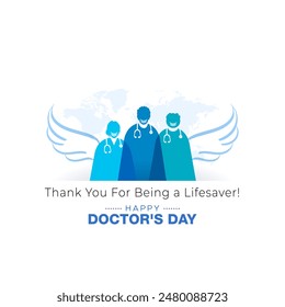 Greeting card for Doctor's Day. Happy National Doctors Day holiday. - Powered by Shutterstock