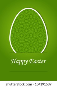 greeting card for Easter with Easter eggs on a green background