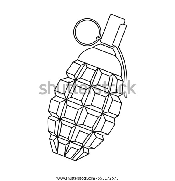 Grenade Icon Outline Single Weapon Icon Stock Illustration 555172675