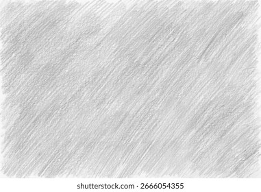 Grey background. Filled with texture drawn with pencils. Diagonal strokes. Different shades and blurs. A white background can be seen in the heavens. Plumbago. Monochrome.