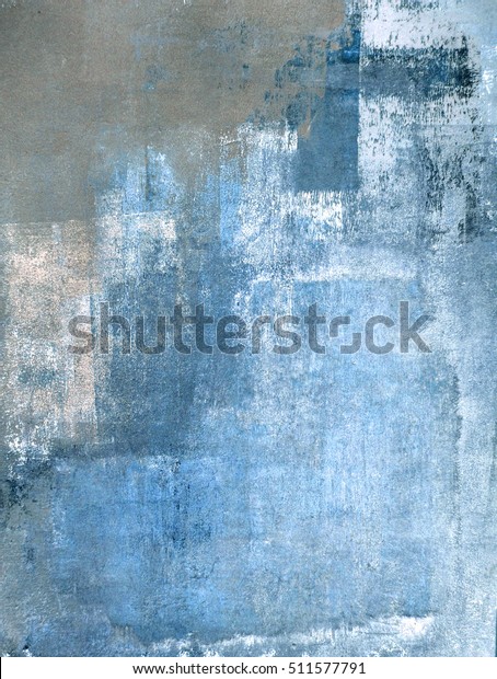 Fonkelnieuw Grijs en blauw abstracte kunst schilderij stockillustratie 511577791 OO-36