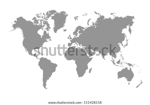 Grey Earth On World Map International Stock Illustration 151428158